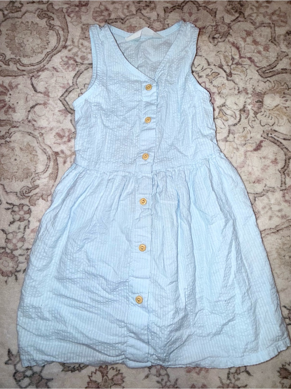 H&M Light Blue Seersucker Button-Front Dress